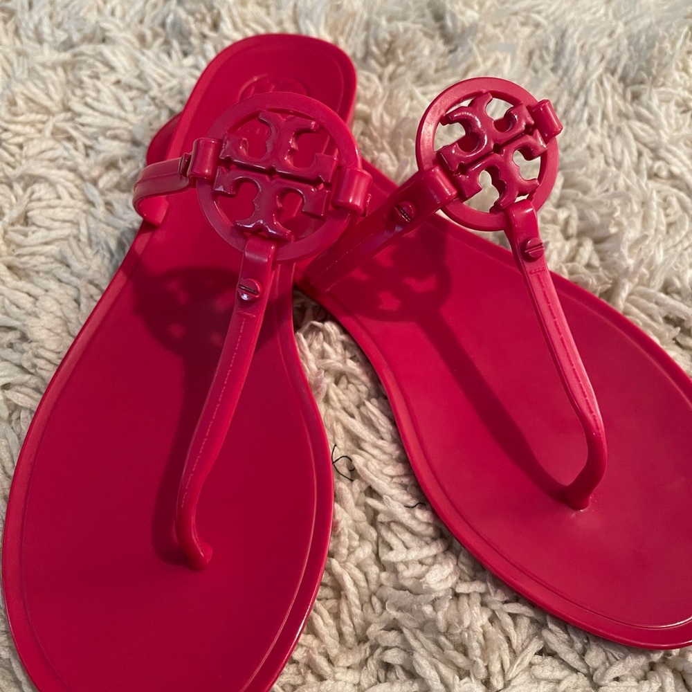 Tory Burch “Hot Pink” Mini Miller Jelly Sandals